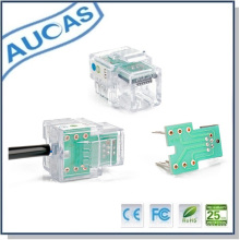 Prise modulaire RJ11, tête de cristal 6p4c rj11 plug